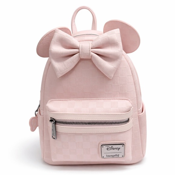 Loungefly Handbags - Disney Loungefly Minnie Mouse Checkered Texture Mini Backpack NWT
